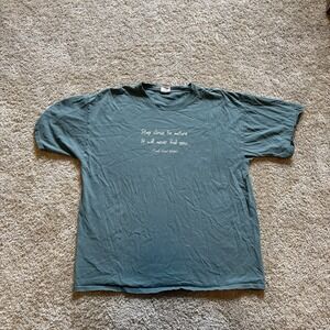 Vintage Y2K Frank Lloyd‎ Wright Graphic Shirt Men's XL Boxy Faded Green